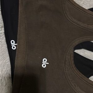 ALO Yoga Black and Brown Sports Bras